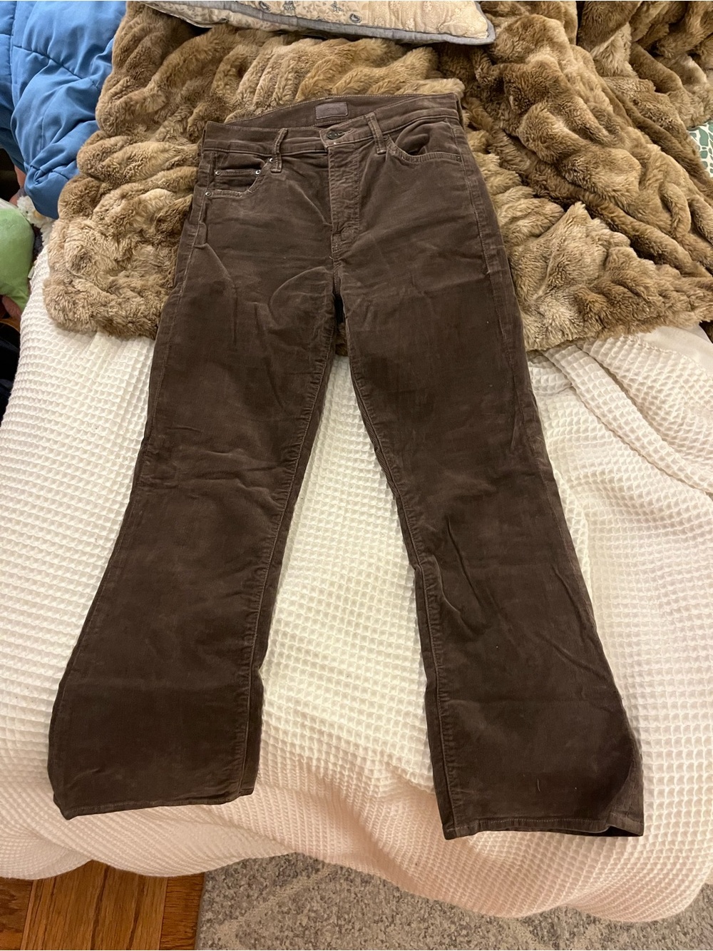MOTHER Brown Corduroy Flare Jeans